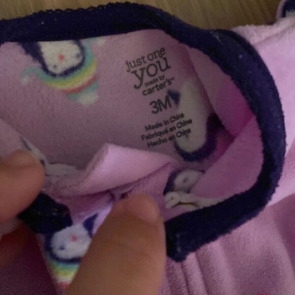 Carters micro fleece footie pajama one piece 3M - Picture 6 of 10